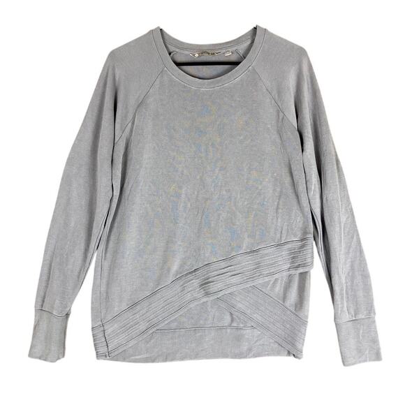 Athleta Womens Sweatshirt Gray Serenity Criss Cross Pullover Modal Blend M - Picture 1 of 12